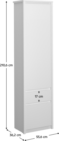 Regál 2D1S, bílá, ERODIN