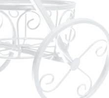 RETRO květináč ve tvaru kola, bílá, PAVAR