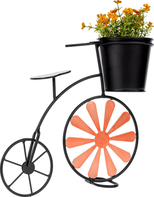 RETRO květináč ve tvaru kola, bordó / černá, Semil