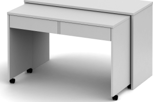 PC stůl rozkládací, bílá / bílá, VERSAL NEW