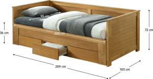 Rozkládací postel, dub, Goreta