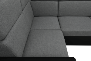 Rozkládací sedací souprava MONAKO ROH MALÝ, černá / světle šedá, levá