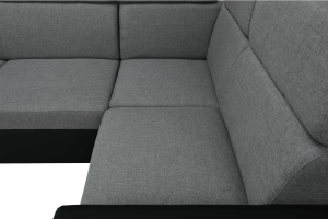 Rozkládací sedací souprava MONAKO ROH MALÝ, černá / světle šedá, pravá