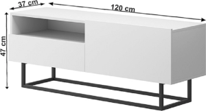 RTV stolek Spring ERTVSZ120, bílá, bez podstavy