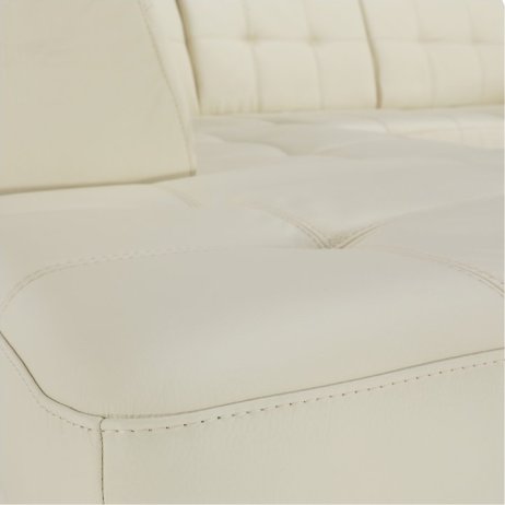 Rozkládací rohová sedací souprava TREK VELKÝ ROH s úložným prostorem, L provedení, kůže YAK M6901 bílá