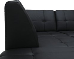 Rozkládací rohová sedací souprava TREK VELKÝ ROH s úložným prostorem, L provedení, kůže YAK M6900 černá