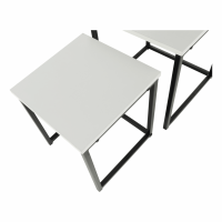Set 3 konferenčních stolků, bílá matná / černá, KASTLER TYP 3