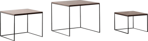 Set tří konferenčních stolků, MDF / kov, ořech / černá, DVEIN