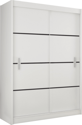 Skříň s posuvnými dveřmi MERINA 150, bílá / černá