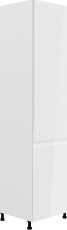 Skříňka na lednici, bílá / bílá extra vysoký lesk, pravá, AURORA D60ZL
