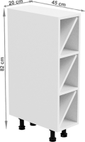 Spodní skříňka, bílá, AURORA D20W