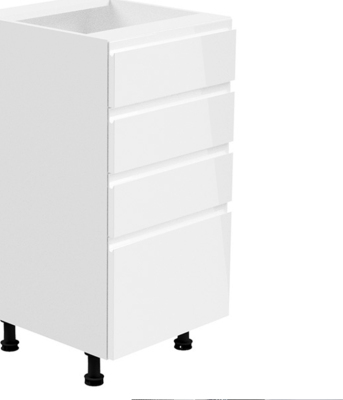 Spodní skříňka, bílá / bílá extra vysoký lesk, AURORA D40S4