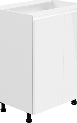 Spodní skříňka AURORA D602F, bílá / bílá vysoký lesk