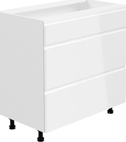 Spodní skříňka, bílá / bílá extra vysoký lesk, AURORA D80S3