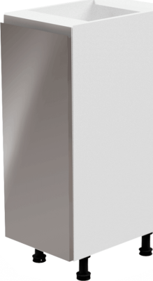Spodní skříňka, bílá / šedá extra vysoký lesk, levá, AURORA D30