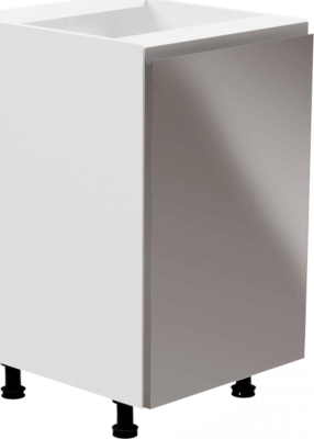 Spodní skříňka, bílá / šedá extra vysoký lesk, pravá, AURORA D601F