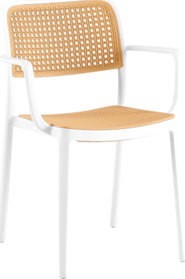 Stohovatelná židle RAVID TYP 2 bílá/béžová