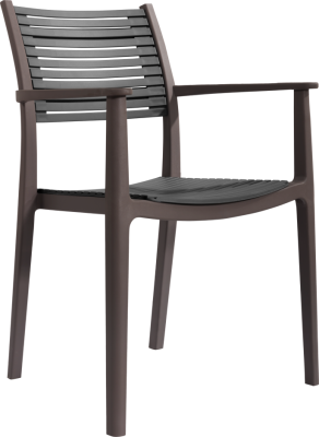Stohovatelná židle HERTA hnědá/šedá