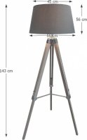 Stojací lampa JADE Typ 11, šedá / přírodní