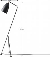 Stojací lampa CINDA Typ 25, šedý kov