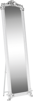 Stojanové zrcadlo ODINE, bílá / stříbrná