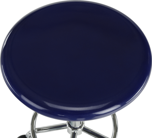 Židle na kolečkách MABEL, chrom, modrý plast
