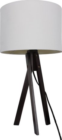Moderní stolní lampa LILA Typ 4, bílá / dřevo černé
