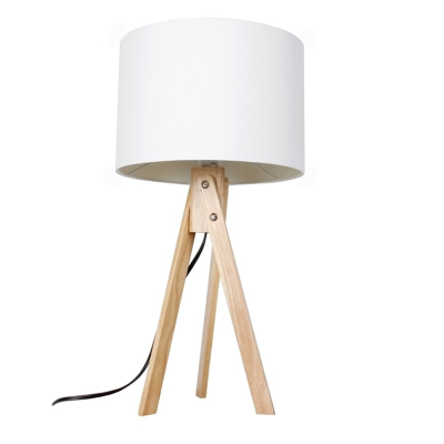 Moderní stolní lampa LILA Typ 1, bílá / přírodní dřevo