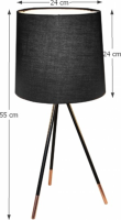 Stolní lampa JADE Typ 4, černá