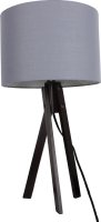 Moderní stolní lampa LILA Typ 5, šedá / dřevo černé