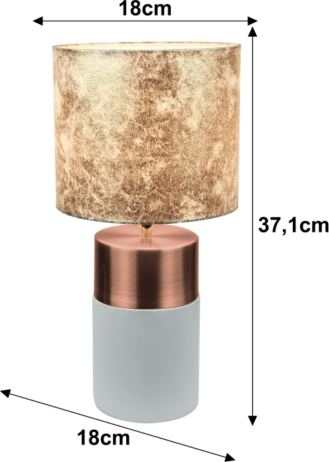 Stolní lampa QENNY TYP 18, světlešedá / hnědá vzor