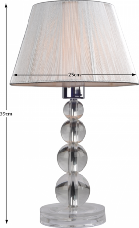 Stolní lampa CINDA Typ 14, stříbrný kov/akryl