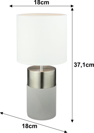 Stolní lampa QENNY TYP 19, světlešedá / bílá