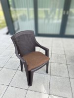 Střední polstr na židli, hnědý melír
