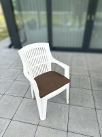 Střední polstr na židli, hnědý melír