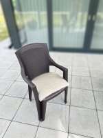 Střední polstr na židli, tmavě béžový melír