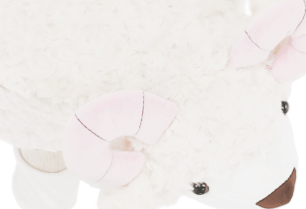 Taburet v tvare ovečky látka Velvet biela/ružová/prírodná, LOLA