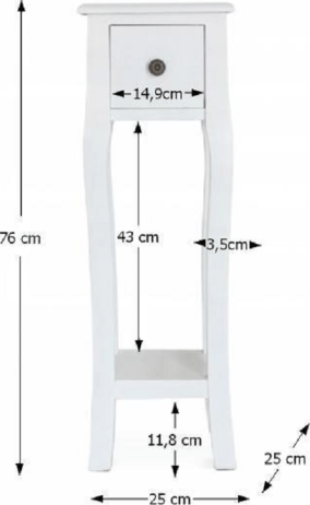 Masivní toaletní stolek WAGNER 3, bílá