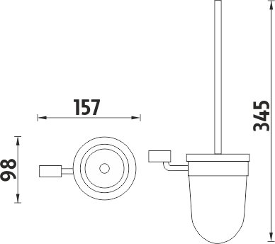 Toaletní WC kartáč BORMO, sklo, průměr 98mm