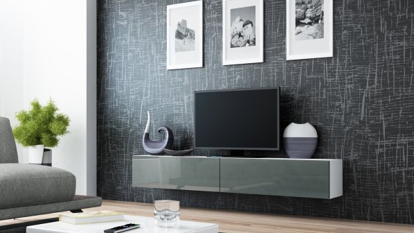 TV skříňka Vigo 180 černá/černý lesk