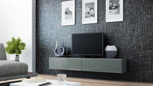 TV skříňka Vigo 180 černá/černý lesk