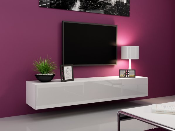 TV skříňka Vigo 180 černá/černý lesk