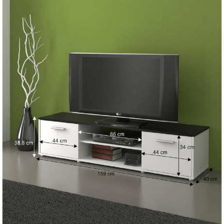 TV stolek ZUNO 01, černá/bílá