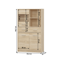 Vitrína TEYO 2D1W1S / 80, dub sonoma