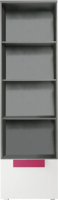 Vitrína LOBETE 81, šedá / bílá / fialová