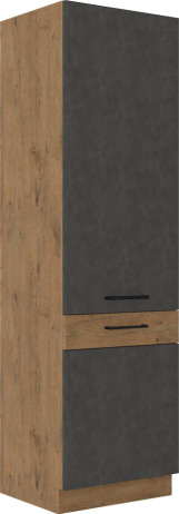Vysoká skříňka VEGA 60 DK-210 2F, šedá matná / dub lancelot