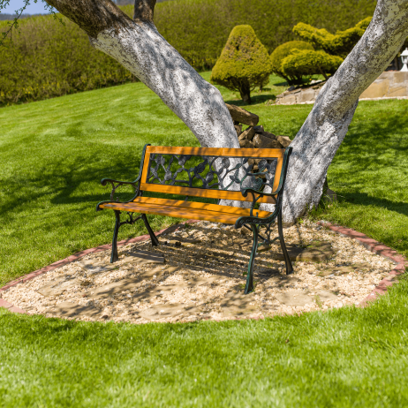 Zahradní lavička FAIZA, černá/přírodní
