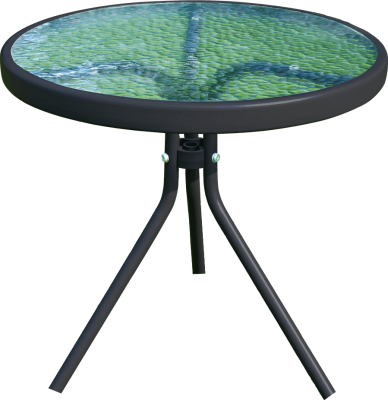 Zahradní konferenční stolek HABIR, ocel / tvrzené sklo