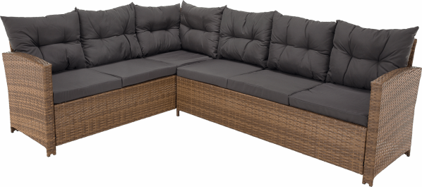 Zahradní ratanový set SAGIR, šedohnědá/světle hnědá