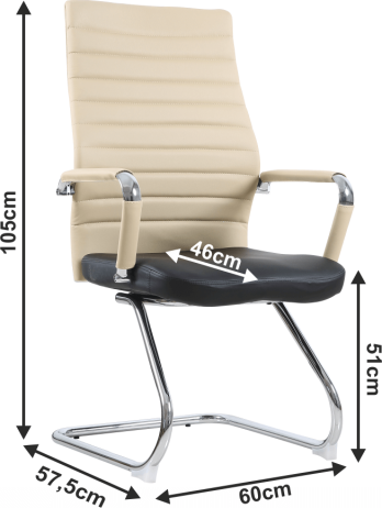 Zasedací židle, béžová / černá, Drugi TYP 2